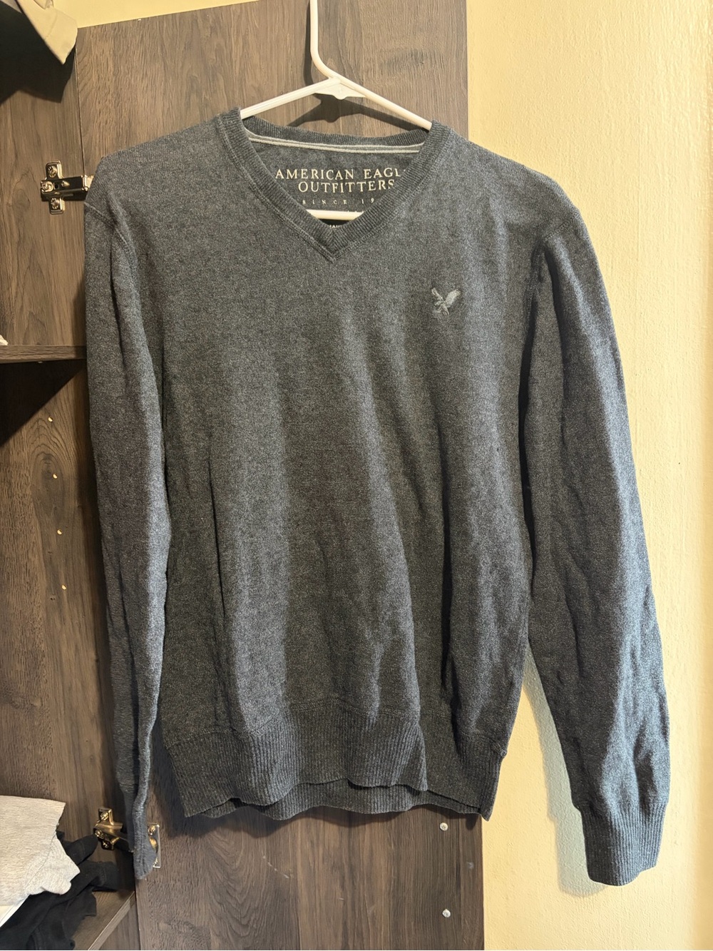 Vintage American Eagle Outfitters Men’s V-Neck Sweater — Heather Gray